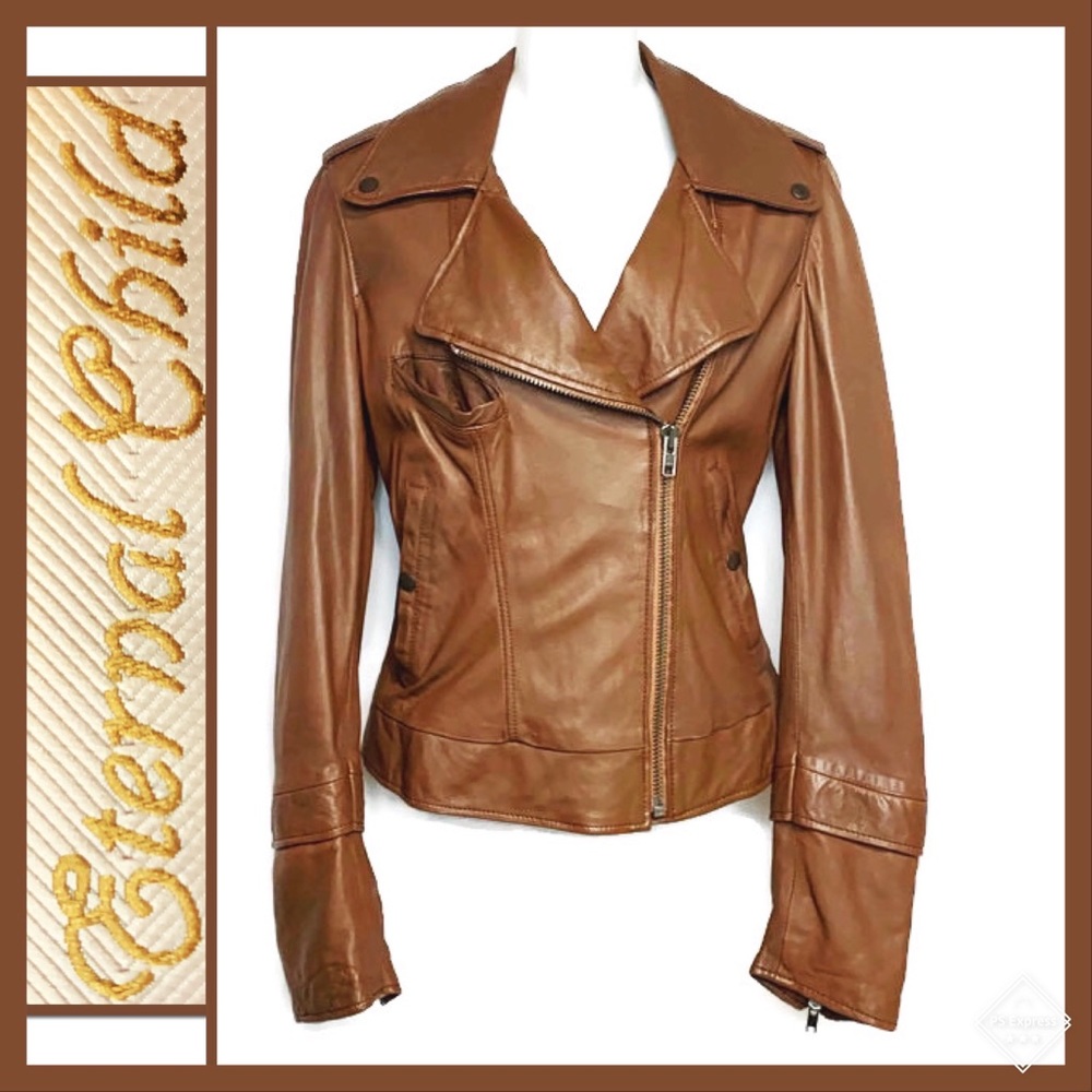 ETERNAL CHILD 100% Brown Leather Jacket  Sz M EUC